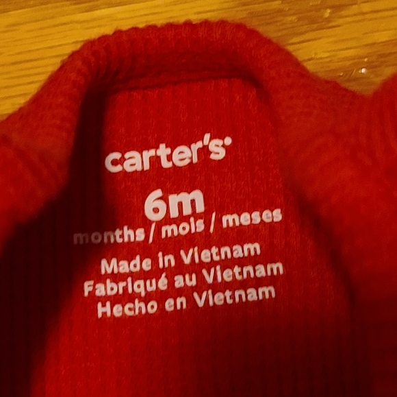10 for $25 - Carter's Girls 6m Red Waffle Dress/ Sleeper with Holly - Picture 2 of 2